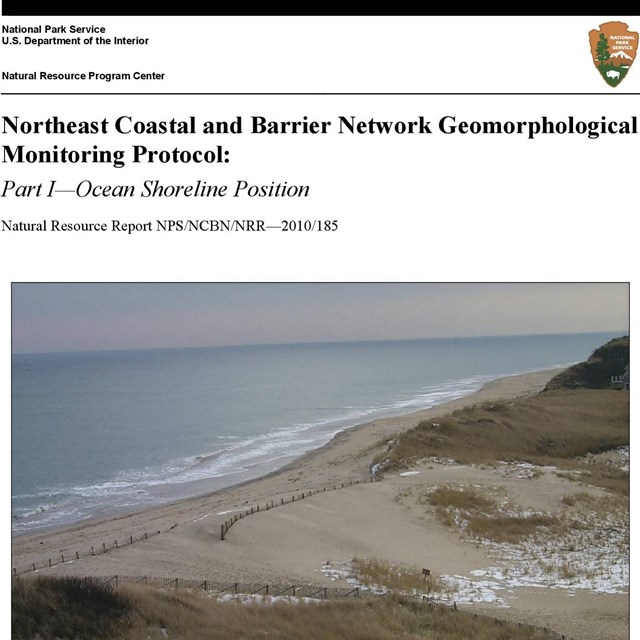 Screenshot of ocean shoreline position protocol cover page