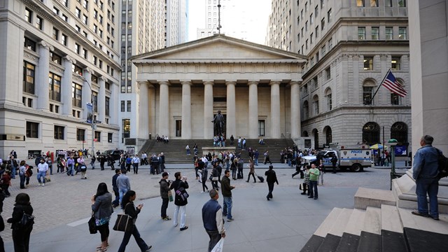 Federal Hall National Memorial as seen from Broad Street