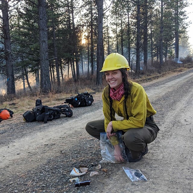 Kaitlyn Eldredge studies the effects of fire suppressants and wildland fires on Cultural materials.