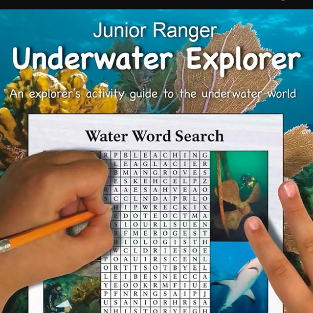 Front cover of the Underwater Explorer Junior Ranger Book 