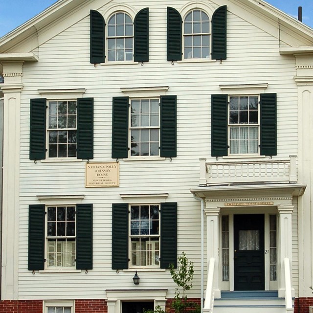 Front view of the Nathan and Polly Johnson House