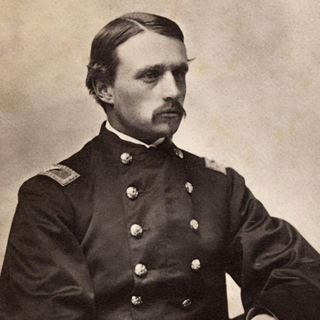 Edited portrait of Colonel Robert Gould Shaw in uniform 