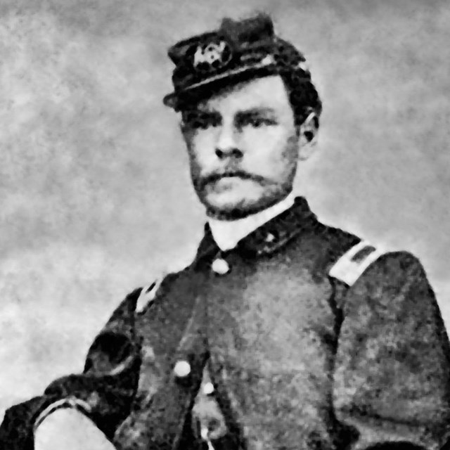 Edited portrait of James W. Grace in uniform.