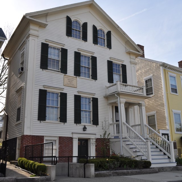 Front door view of the Nathan and Polly Johnson House
