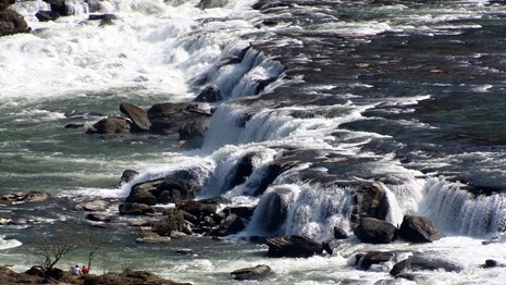 closeup of waterfall