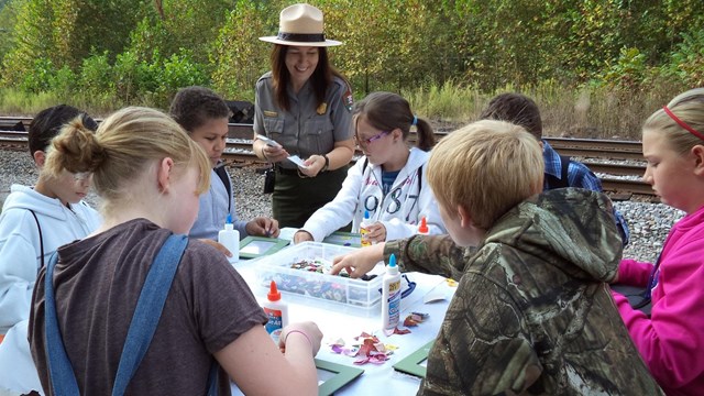 ranger with visitors