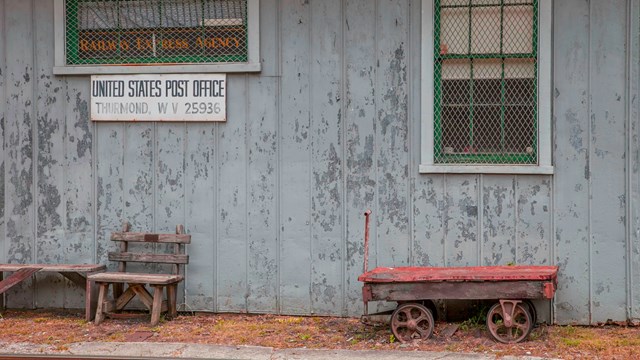 coal cart in front of old post office