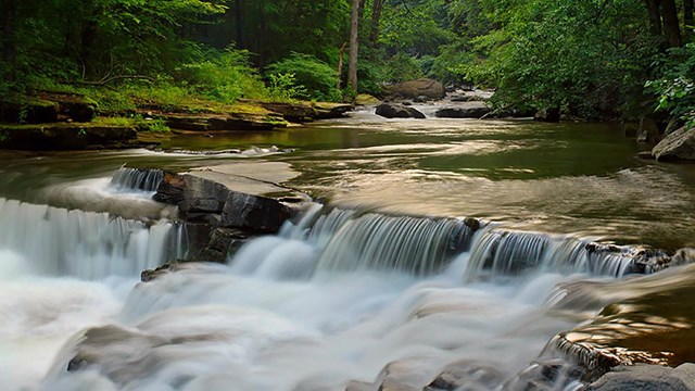 stream with waterfall