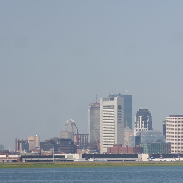 Boston city skyline.
