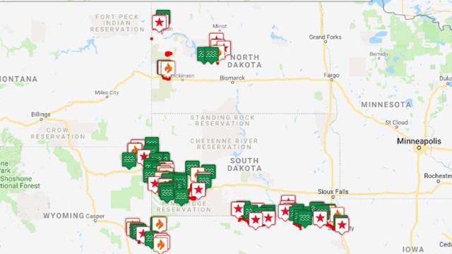 a map of the weather stations within Northern Great Plains Network