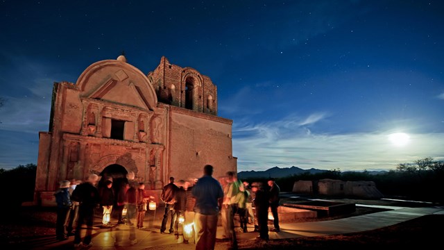 Luminarias at Tumacacori National Monument, nighttime