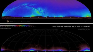 Data mosaic shows "all sky" brightness and estimated artificial sky glow."