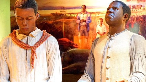 Lifelike Figures Inside the African Burial Ground