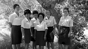 Historic photo of women park rangers in 1969