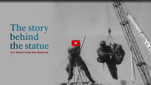 Screenshot of a video preview for "The story behind the statue US Marine Corps War Memorial"