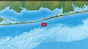 Screenshot from a video of a map of Fire Island