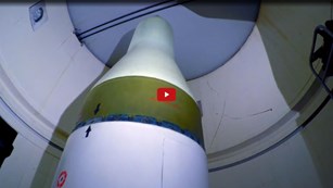 Screenshot from a film of the top of a minuteman missile