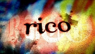 Word "rico" on a colorful background