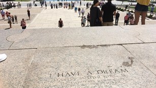 Marker indicating where Dr. Martin Luther King Jr. gave his