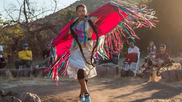 Native American fancy shawl dancing
