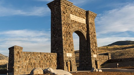 Stone archway and wall
