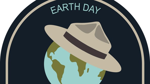 Park Week 2021 Earth Day logo with Earth wearing a ranger hat