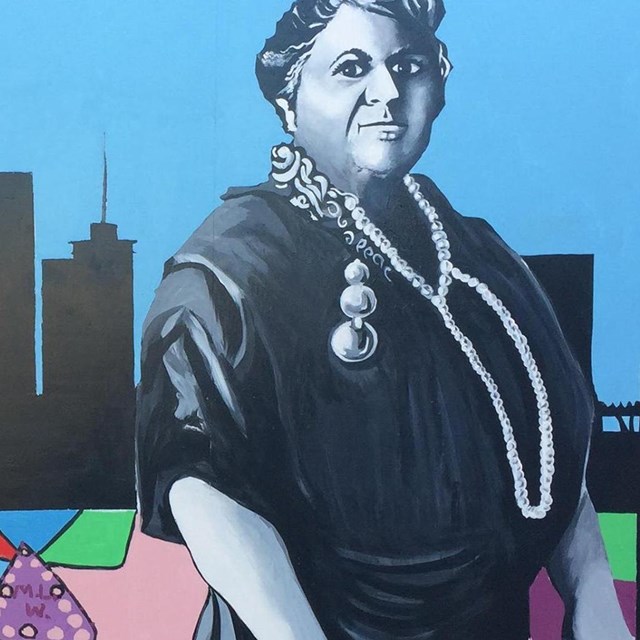 Painted mural of Maggie Walker