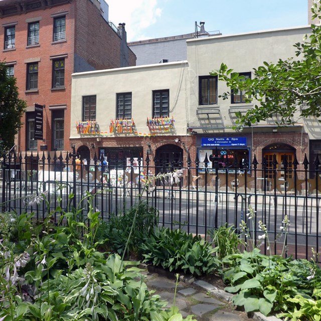 Stonewall Inn and garden across the street