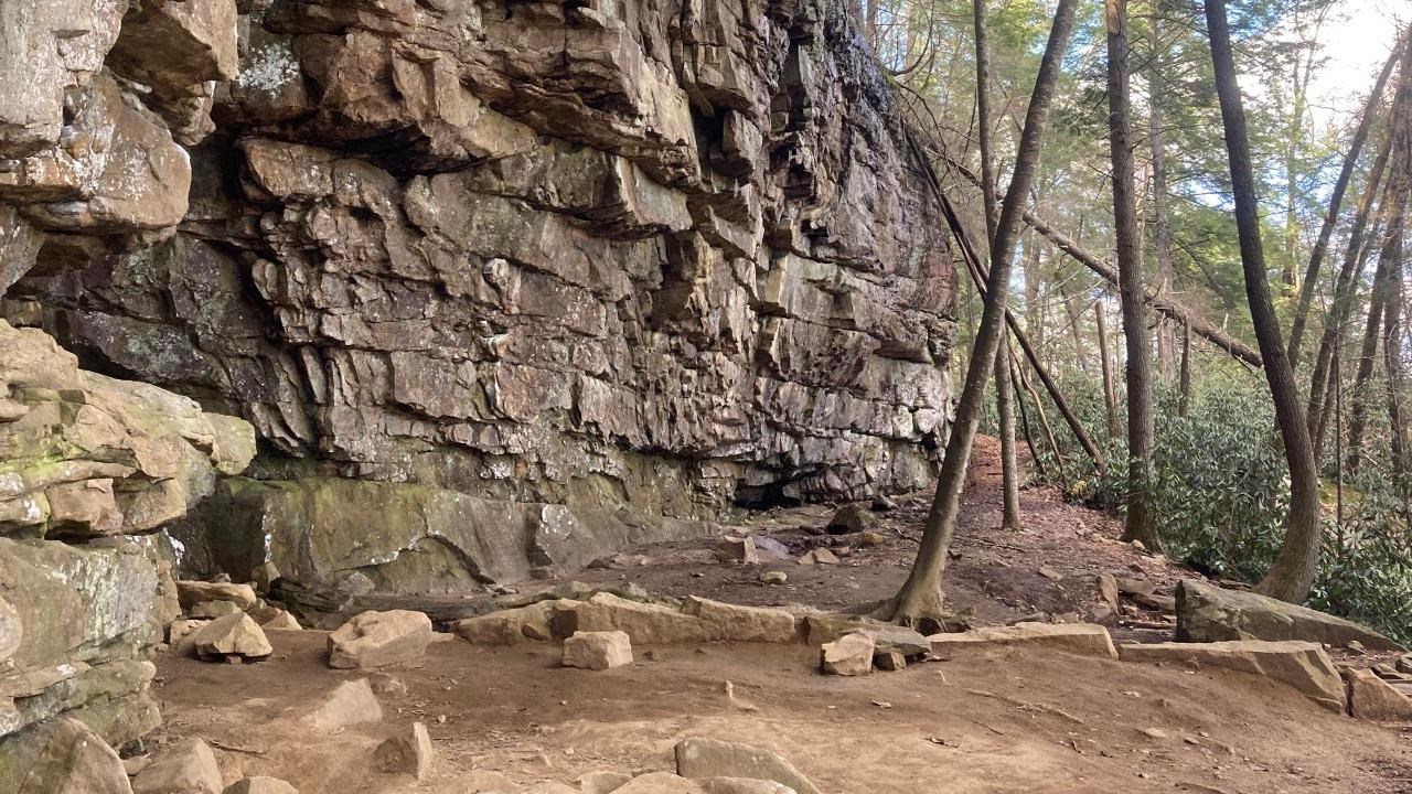 Rockface at Lilly Bluff Climbing Access. 