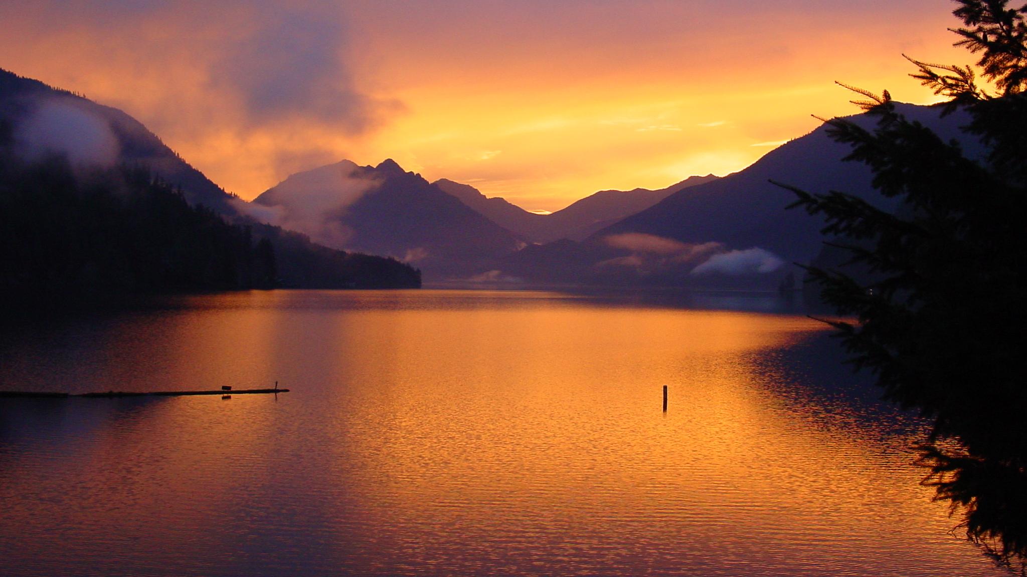Sunset at Lake Crescent.