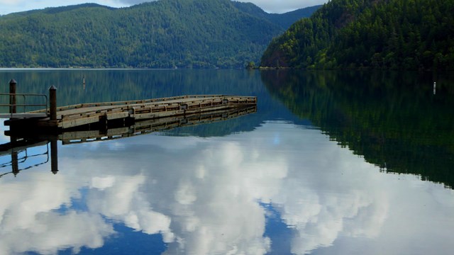 Clouds reflecting upon Lake Crescent.