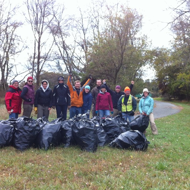 Volunteers at a Shoreline Sweep-Up!