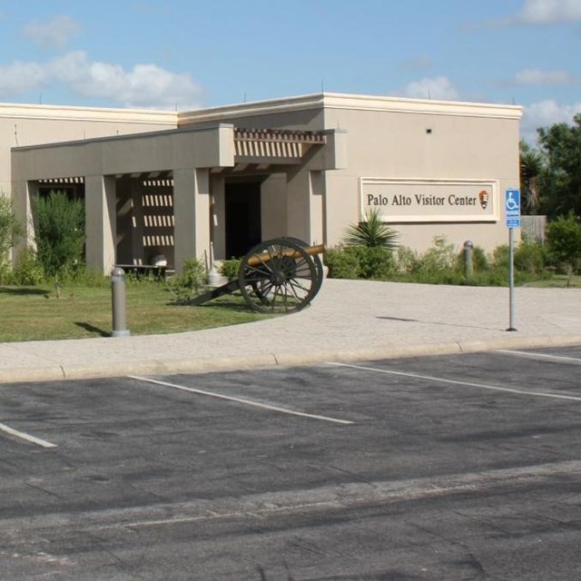 Front view of the park's visitor center.
