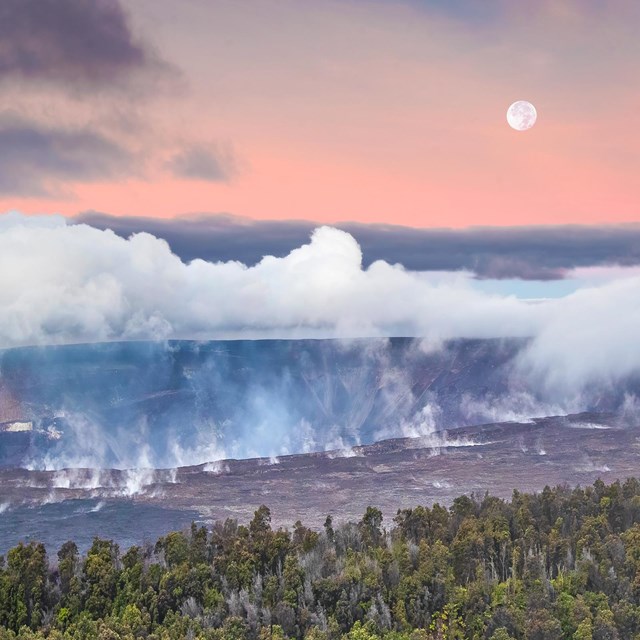 Full Moon over Kilauea. NPS/J.Wei