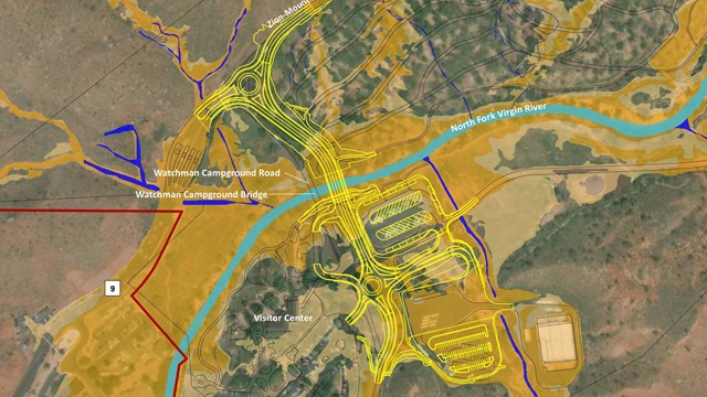 Map of Environmental Assessment Zion Canyon South Entrance Redesign