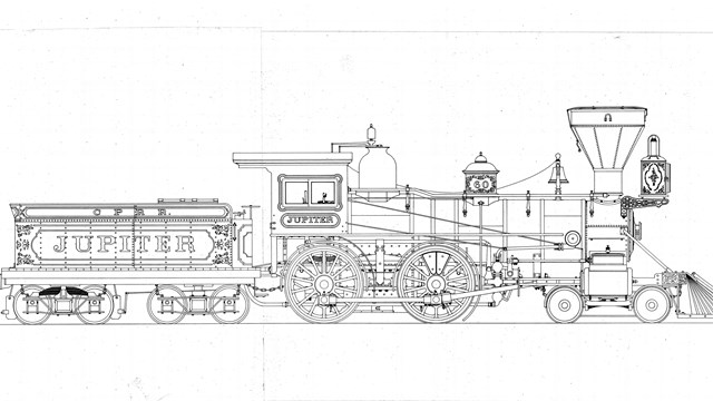 ETIC drawing of the historic Jupiter locomotive. 