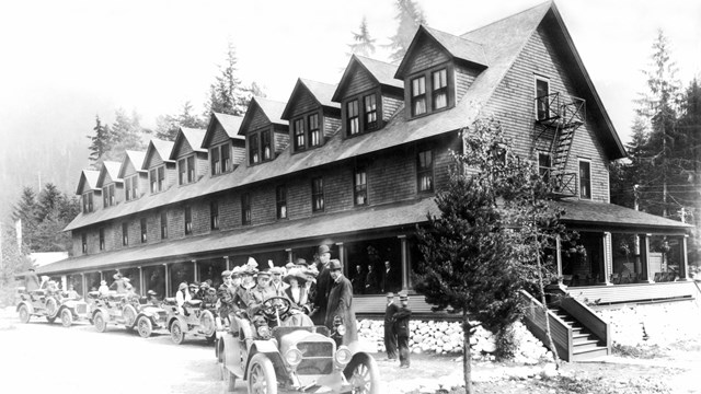 The original National Park Inn in Longmire was built by the Tacoma & Eastern Railroad Co. in 1906.