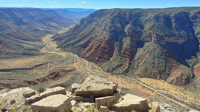 Wide desert canyon draining into the Grand Canyon