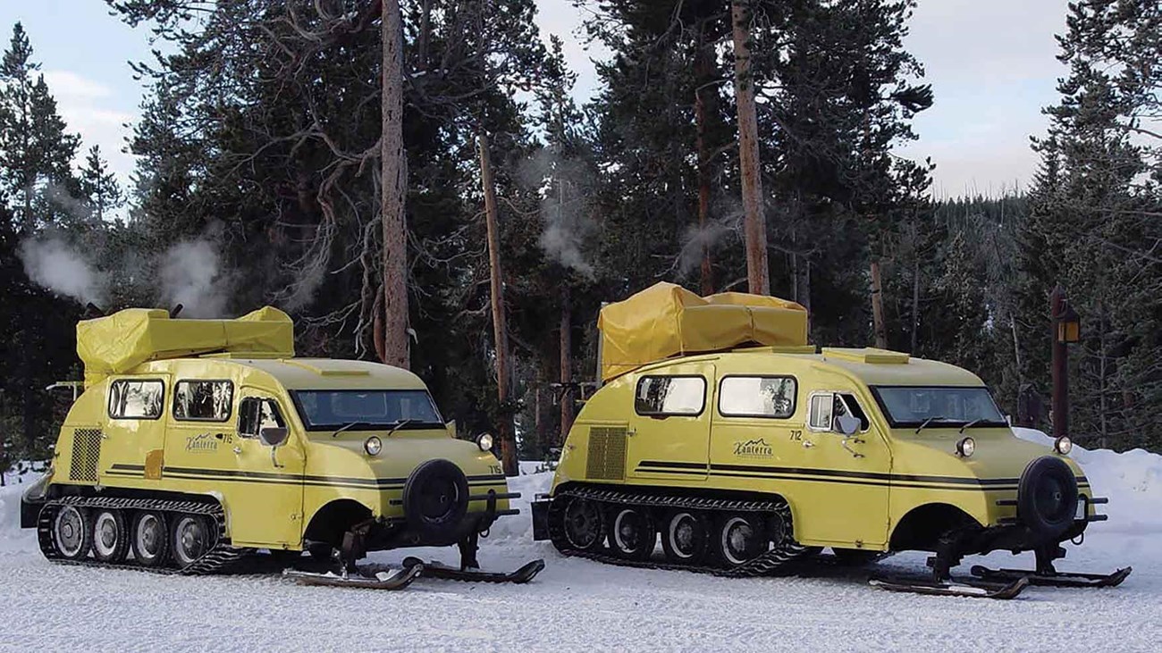 Over-snow transportation in Yellowstone. Photo: copyright Kelly Bricker