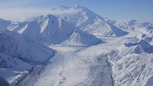 Denali's Muldrow Glacier on March 17, 2021. NPS photo.