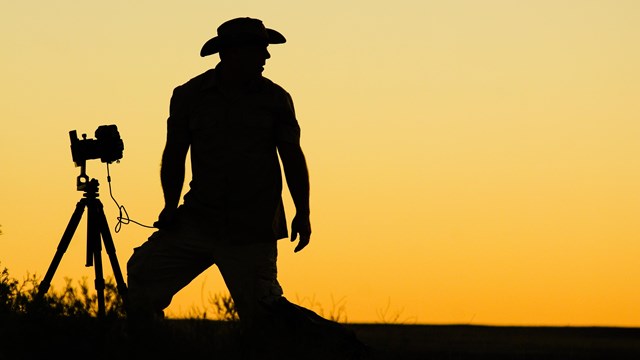 Silhouette of photographer