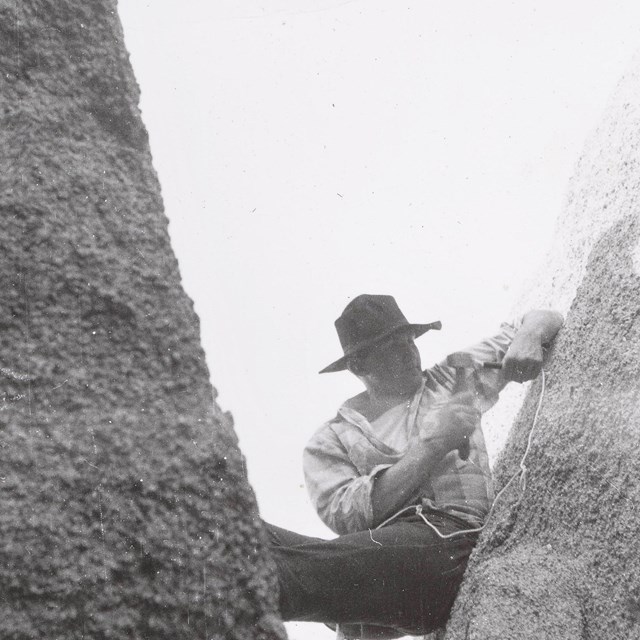 John Davis on 1st ascent of The Wedge