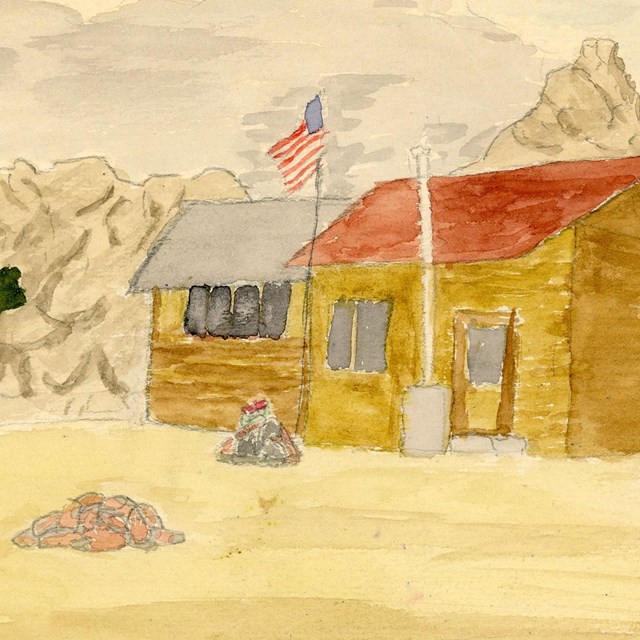 Desert Queen Ranch Schoolhouse drawing