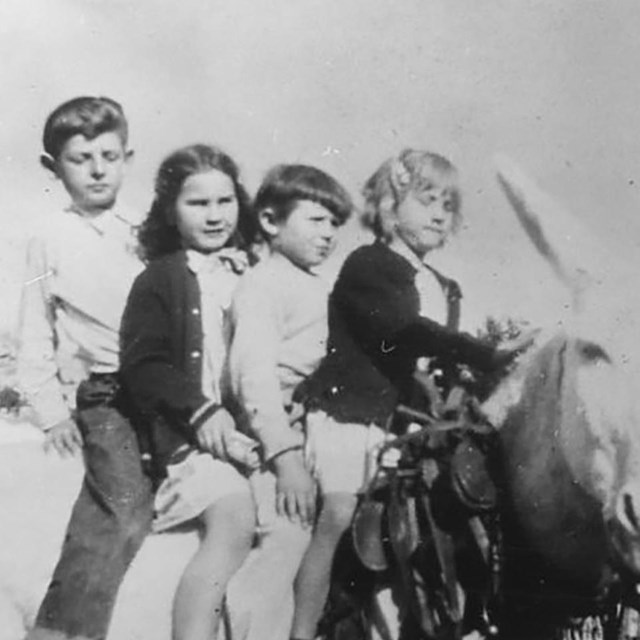 Children on mule