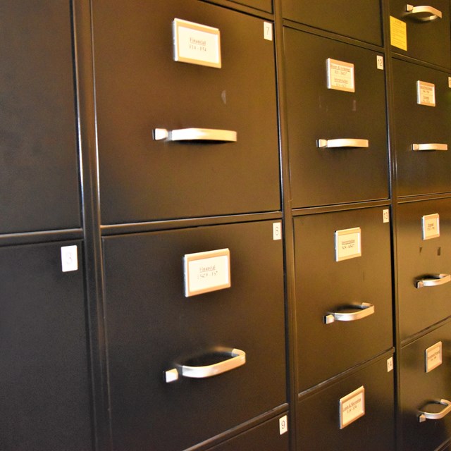 Rows of filing cabinets