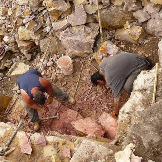 2 men quarrying