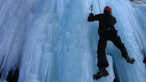 Ice climbing at Pictured Rocks National Lakeshore