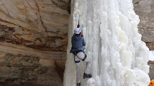 Ice climbing at Pictured Rocks National Lakeshore