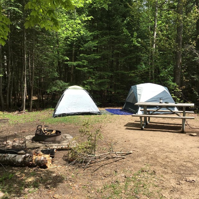 Tent camping at the Hurricane River Campground