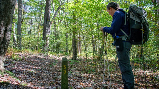 Hiker on the Potomac Heritage Trail